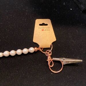 Pearl Beaded Keychain with Clip